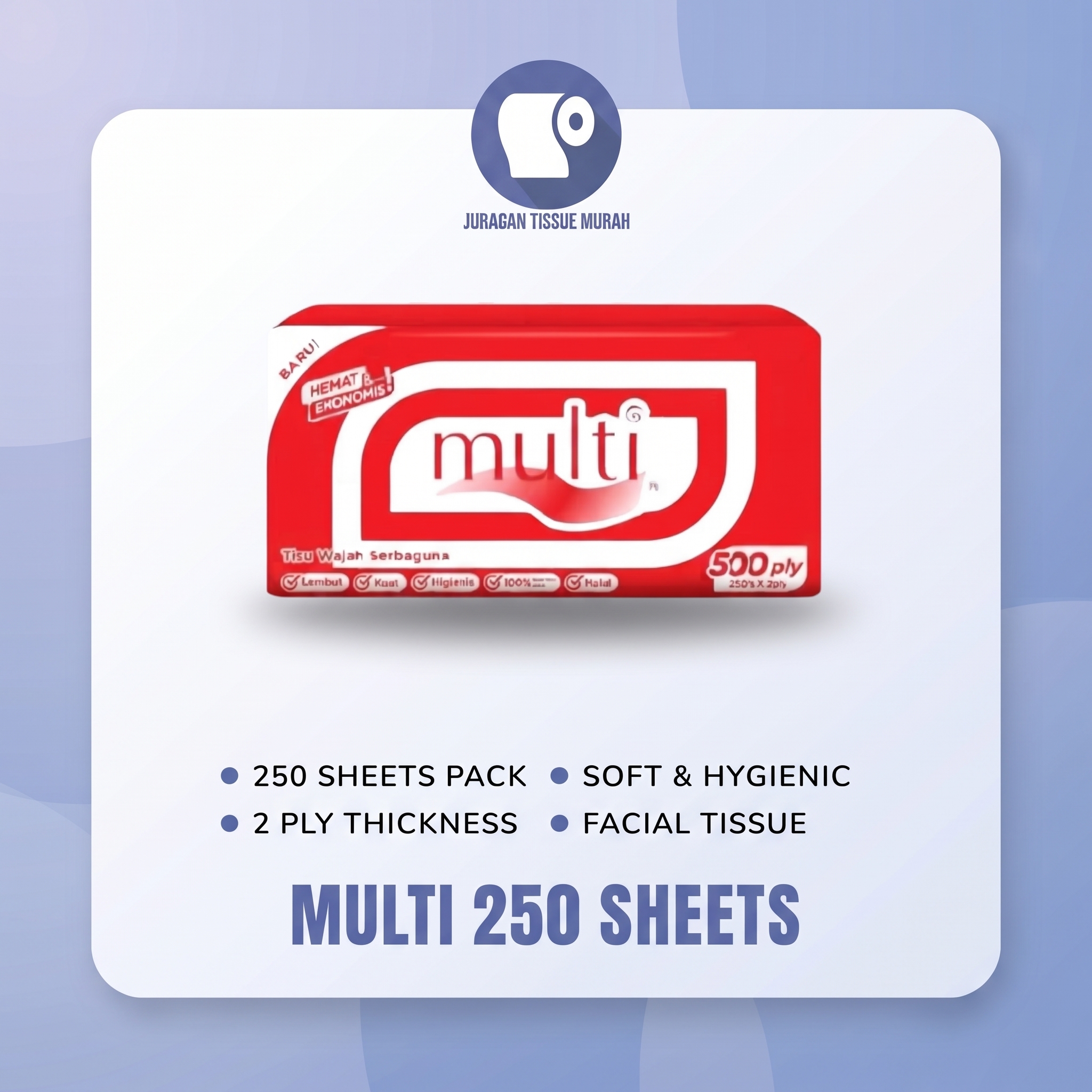 Facial Tissue Multi 250 Sheets